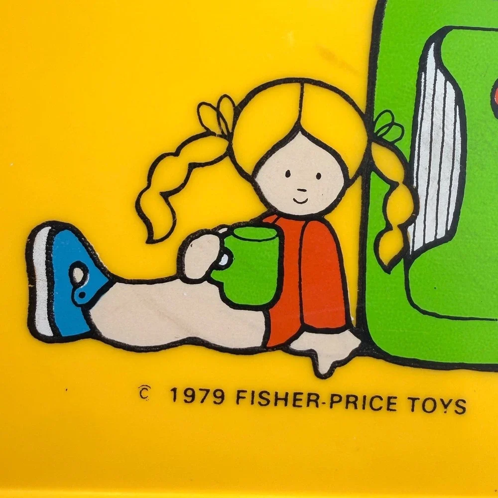 Fisher-Price‎ Vintage 1979 ABC Lunch Box Yellow Retro Kidcore 70s Storage Case